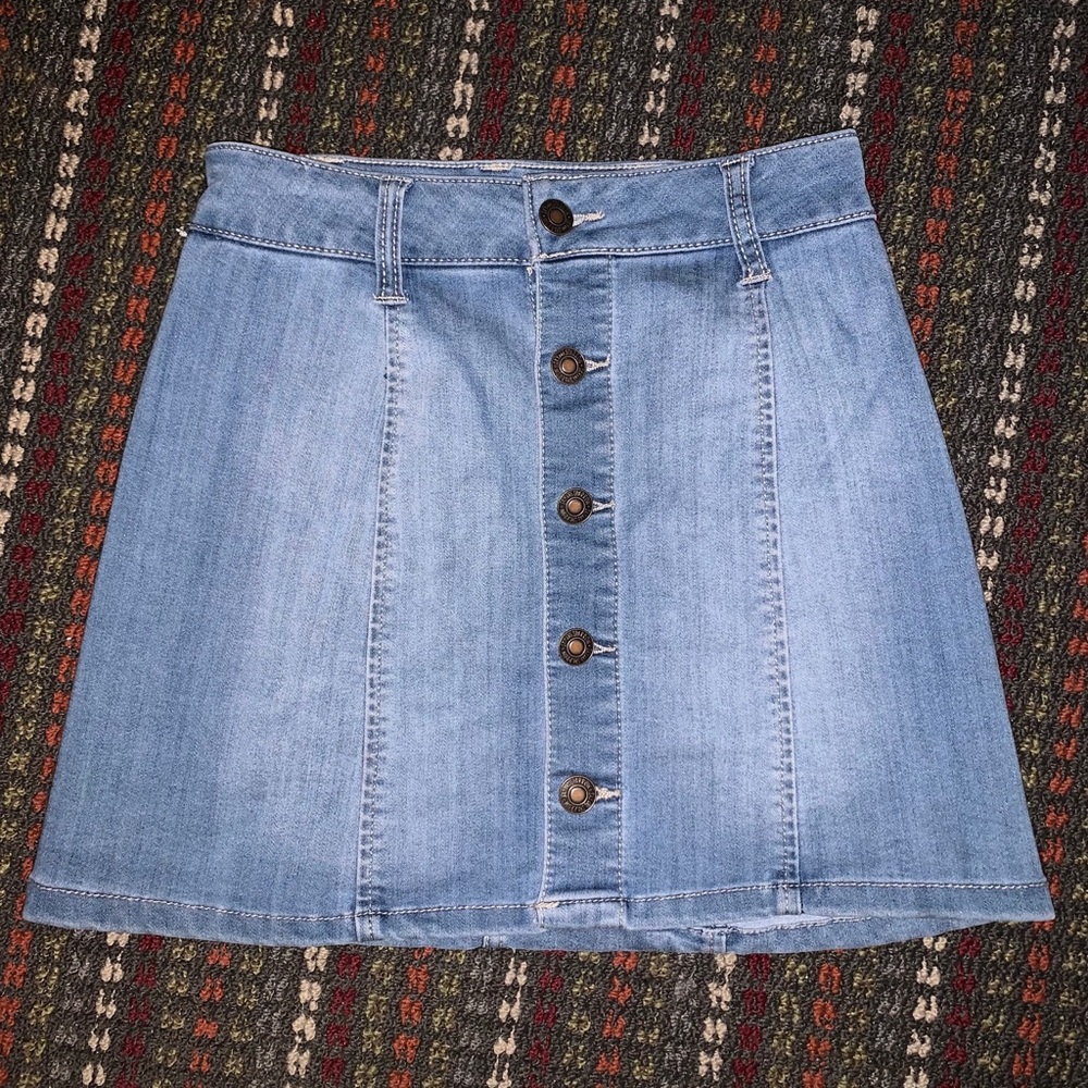 Sky and sparrow denim button skirt